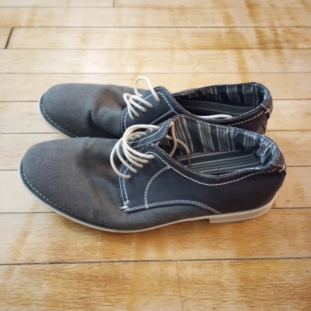 Madden By Steve Madden Canvas Oxford Gray Shoes Men Size 9